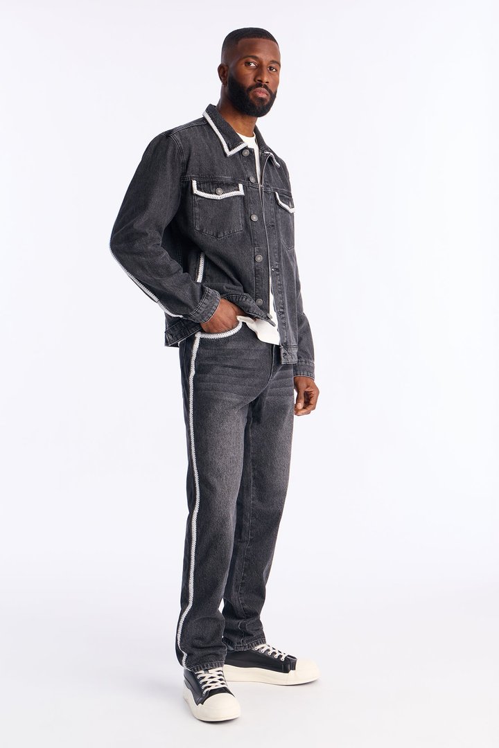 Slim Crochet Jean - Black Wash