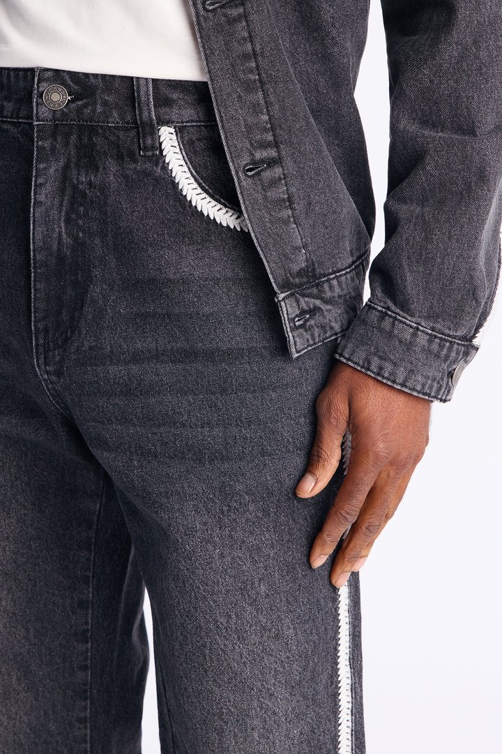Slim Crochet Jean - Black Wash