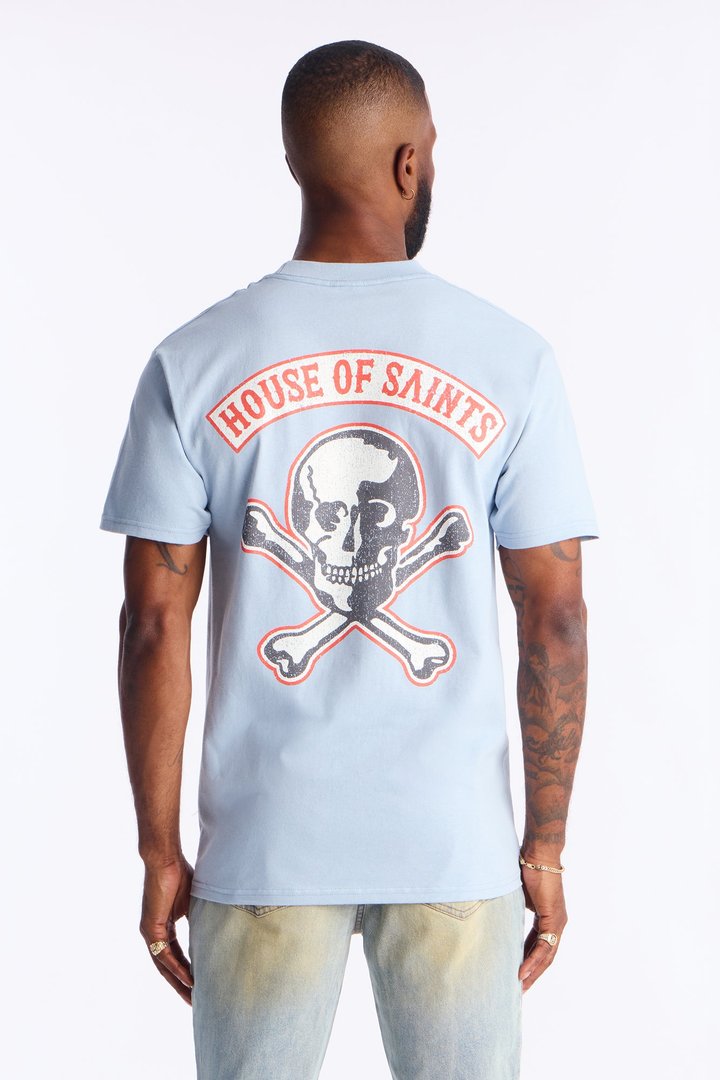 House Of Saints Crimson Short Sleeve Tee - Light Blue