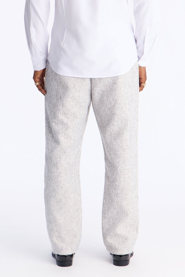 Straight Bleeker Pleated Trouser - Cream