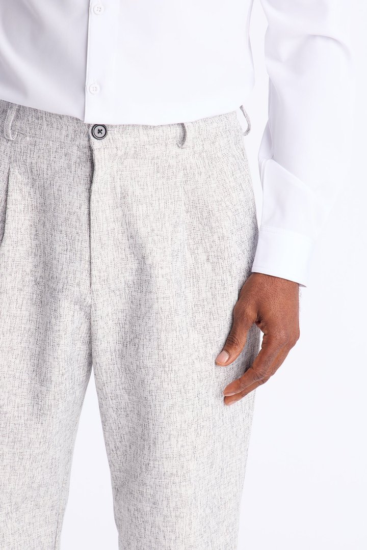 Straight Bleeker Pleated Trouser - Cream