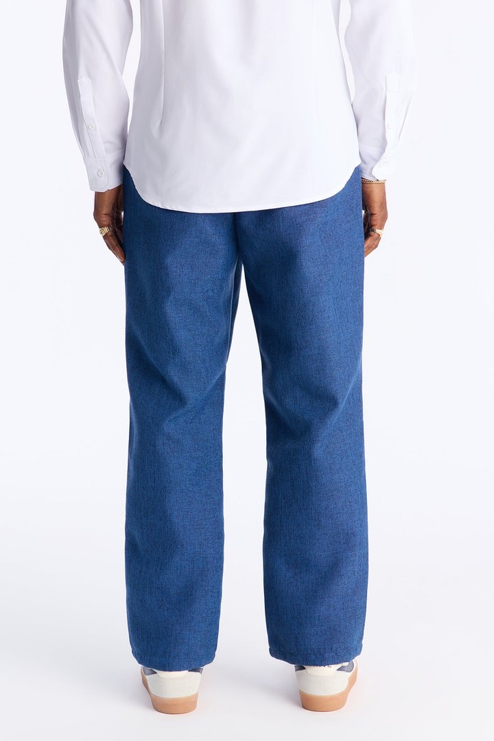 Straight Bleeker Pleated Trouser - Navy