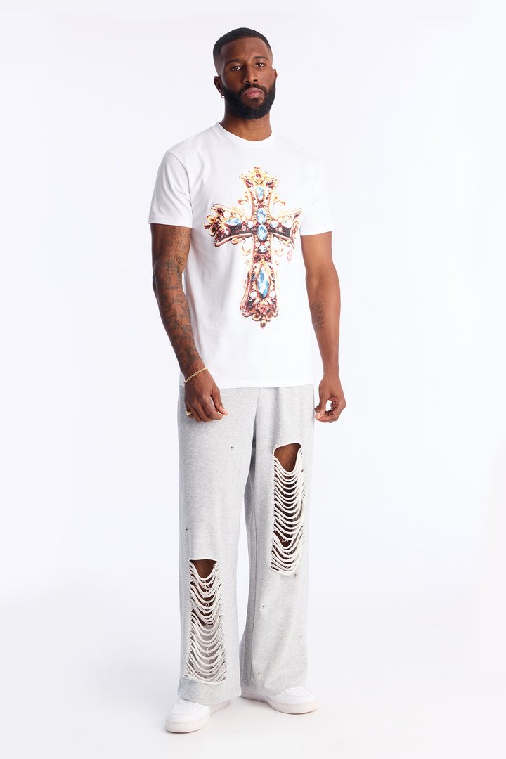 Holy Royal Cross Short Sleeve Tee - White