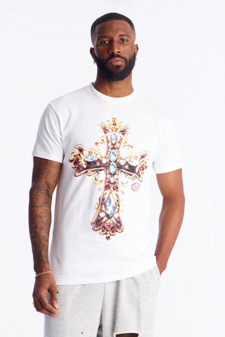 Holy Royal Cross Short Sleeve Tee - White