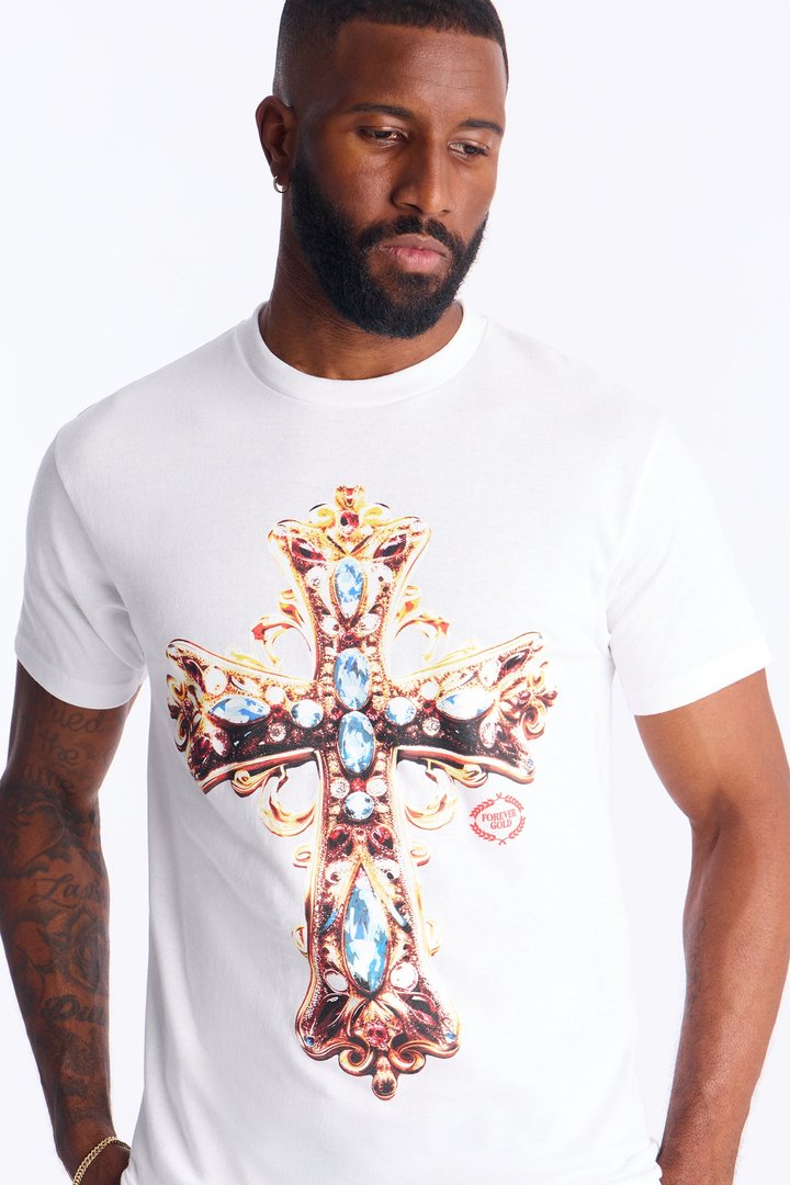 Holy Royal Cross Short Sleeve Tee - White