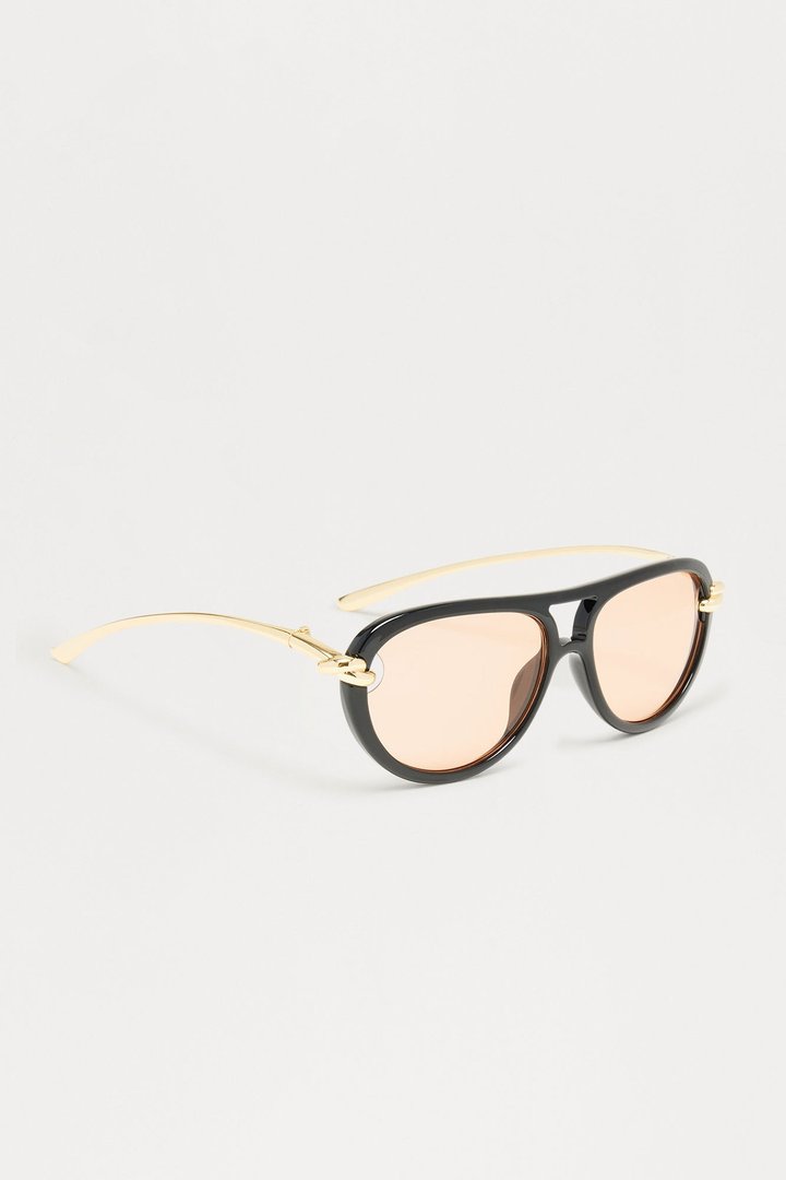 Knoty Girl Aviator Sunglasses - Black