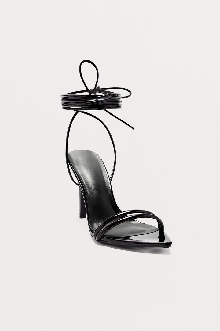 Minka Wrap Up Stiletto Heels - Black