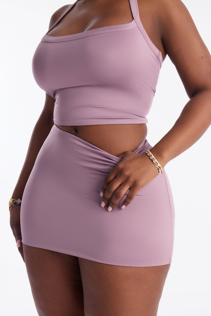 Contour Double Lined Mini Skirt - Lavender