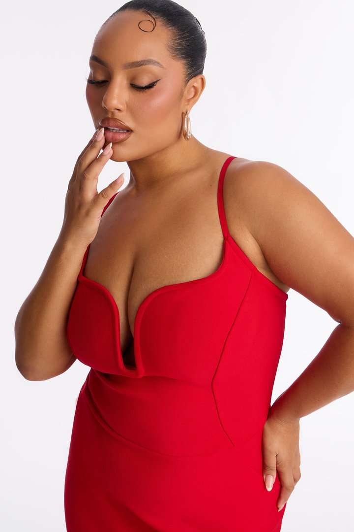 Making Me Blush Bandage Gown - Red