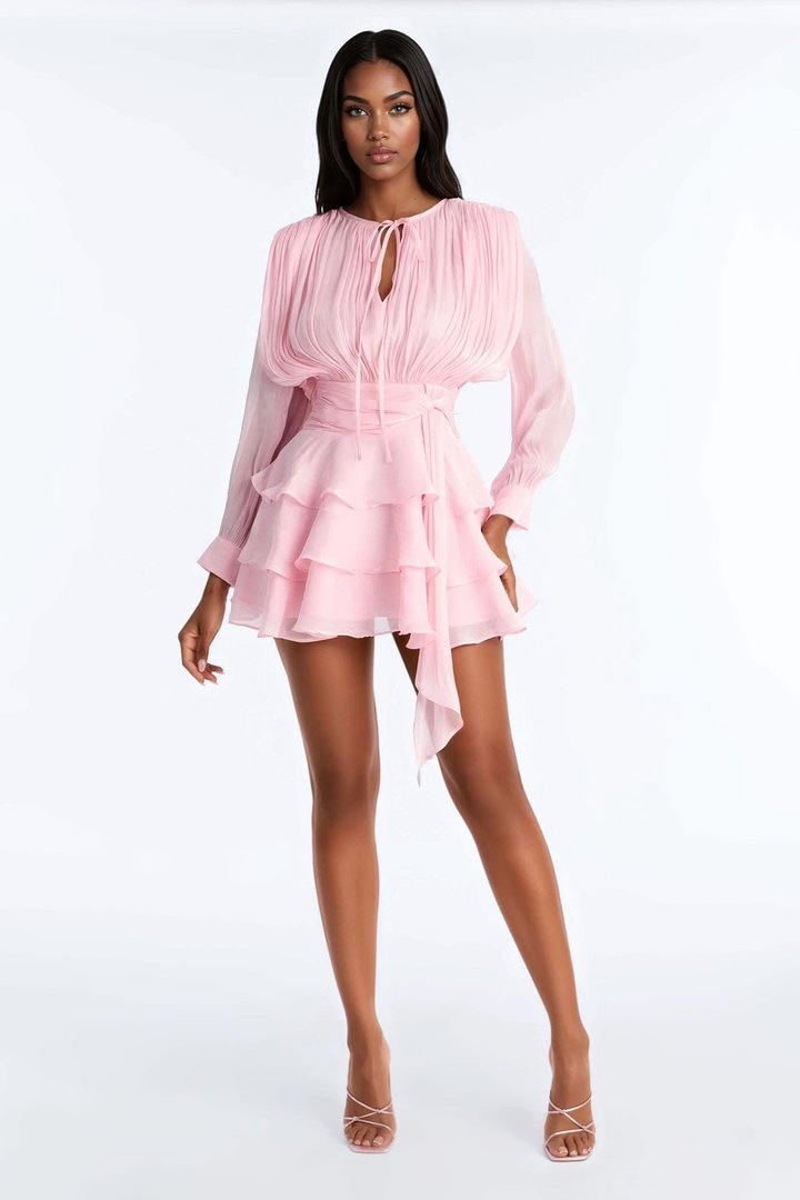Giselle Soft Organza Mini Dress - Pink