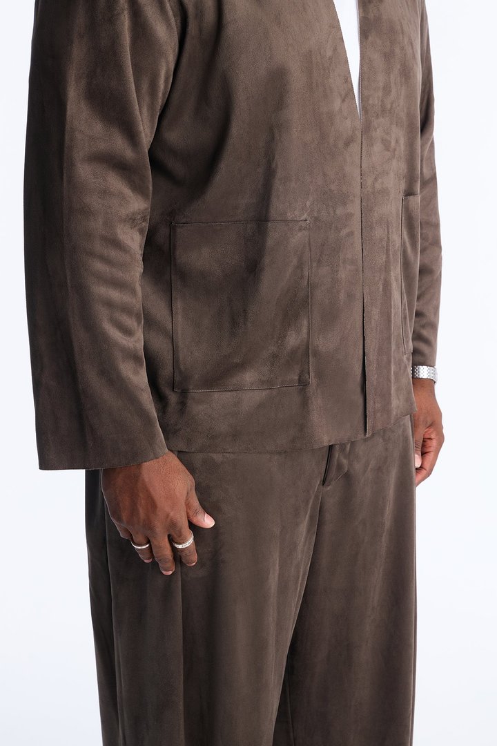 Noven Edge Suede Jacket - Grey