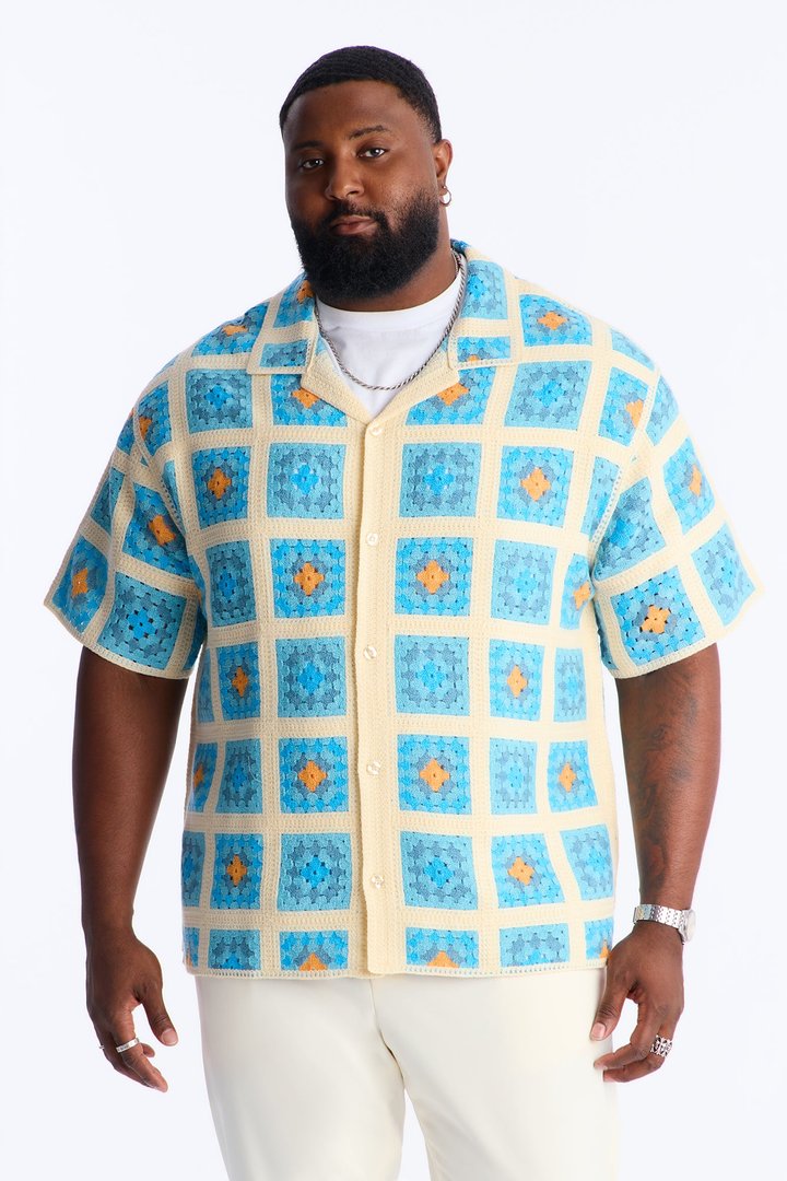 Nolan Textured Shirt - Blue