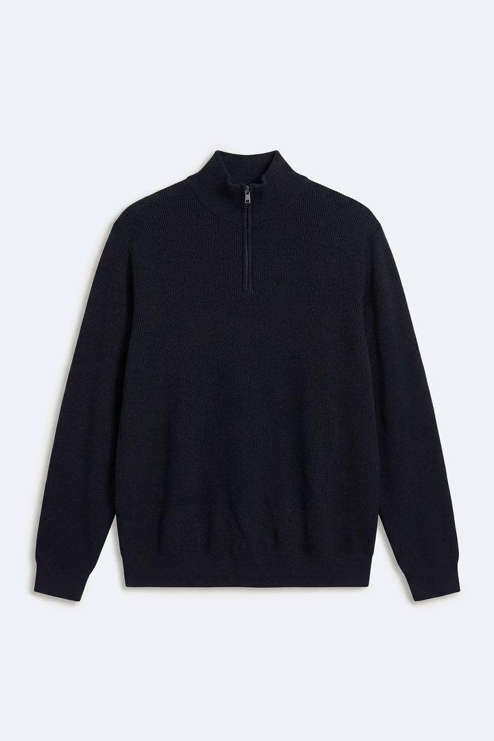 Shawn Quarter Zip Sweater - Black