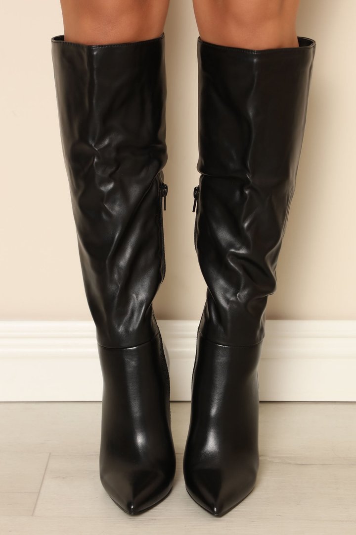 Kick Start Your Heart Knee High Boots - Black