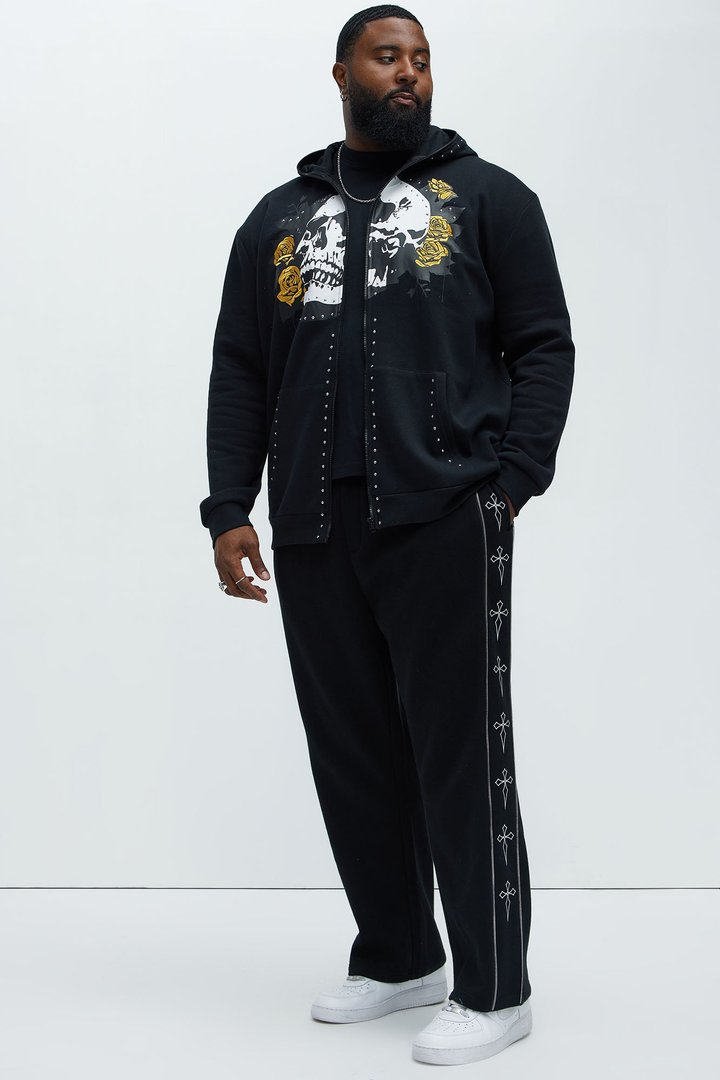 Tayson Cross Straight Sweatpants - Black