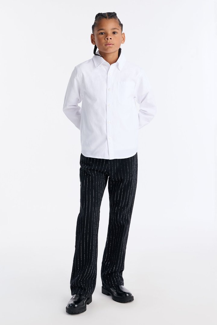 Mini Stacked Slim Flare Ice Me Out Jean - Black