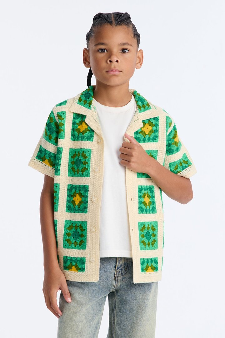 Mini Nolan Textured Shirt - Green