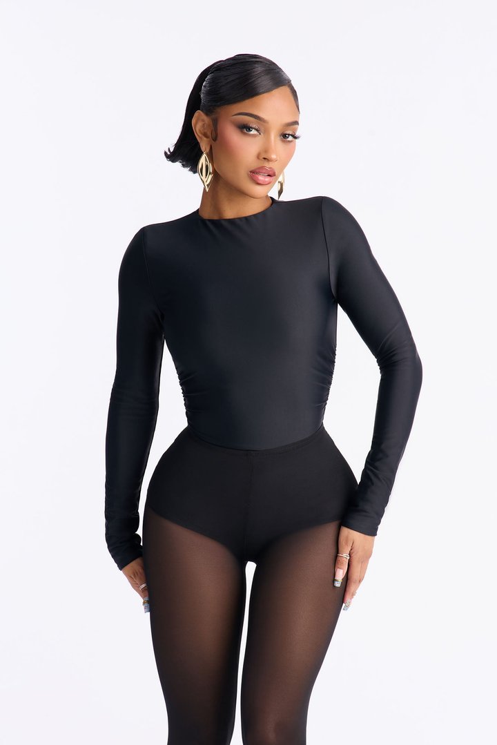 Leona Long Sleeve Double Lined 2 Piece Set - Black