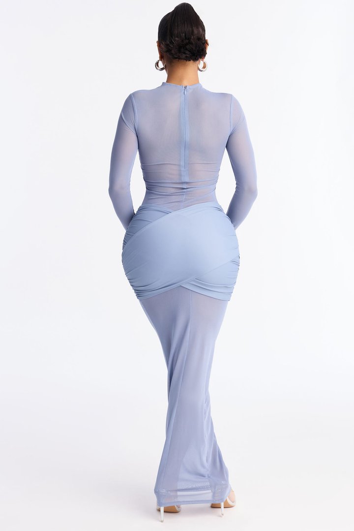 Gracie Form Double Lined Maxi Dress - Dusty Blue