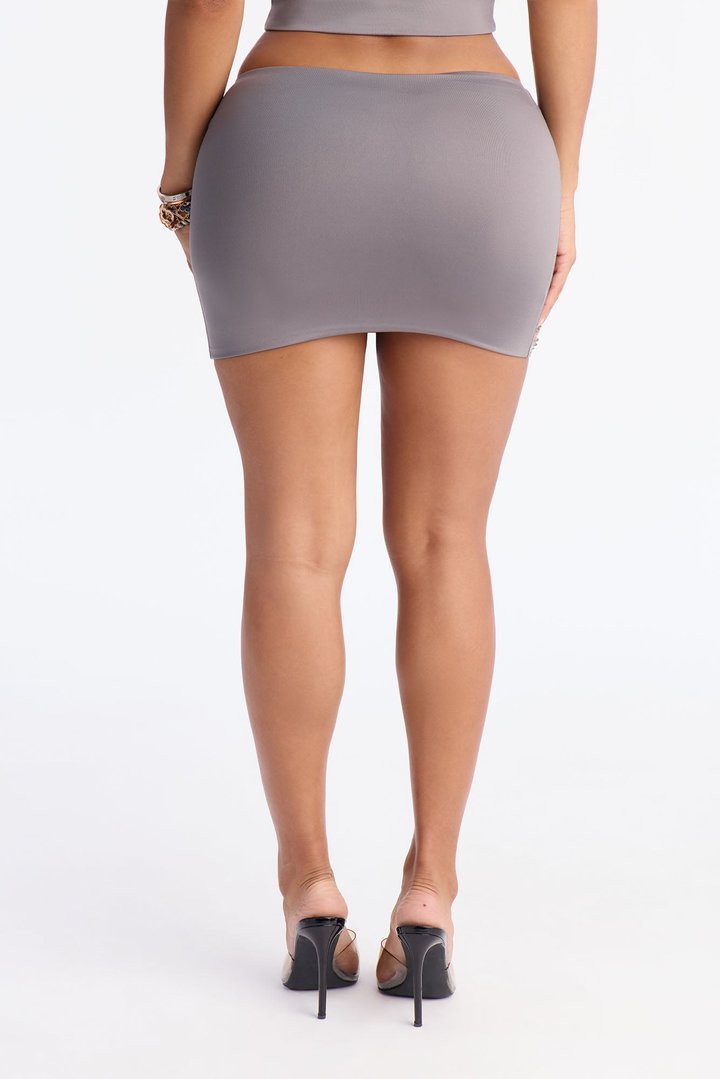 Contour Double Lined Mini Skirt - Grey