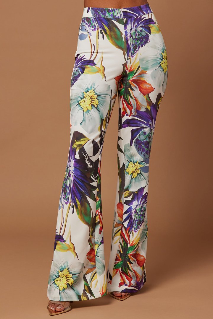 Liliana Floral Blazer Suit Set - White/combo