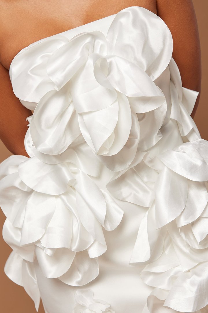 Abbie Satin Mini Dress - White