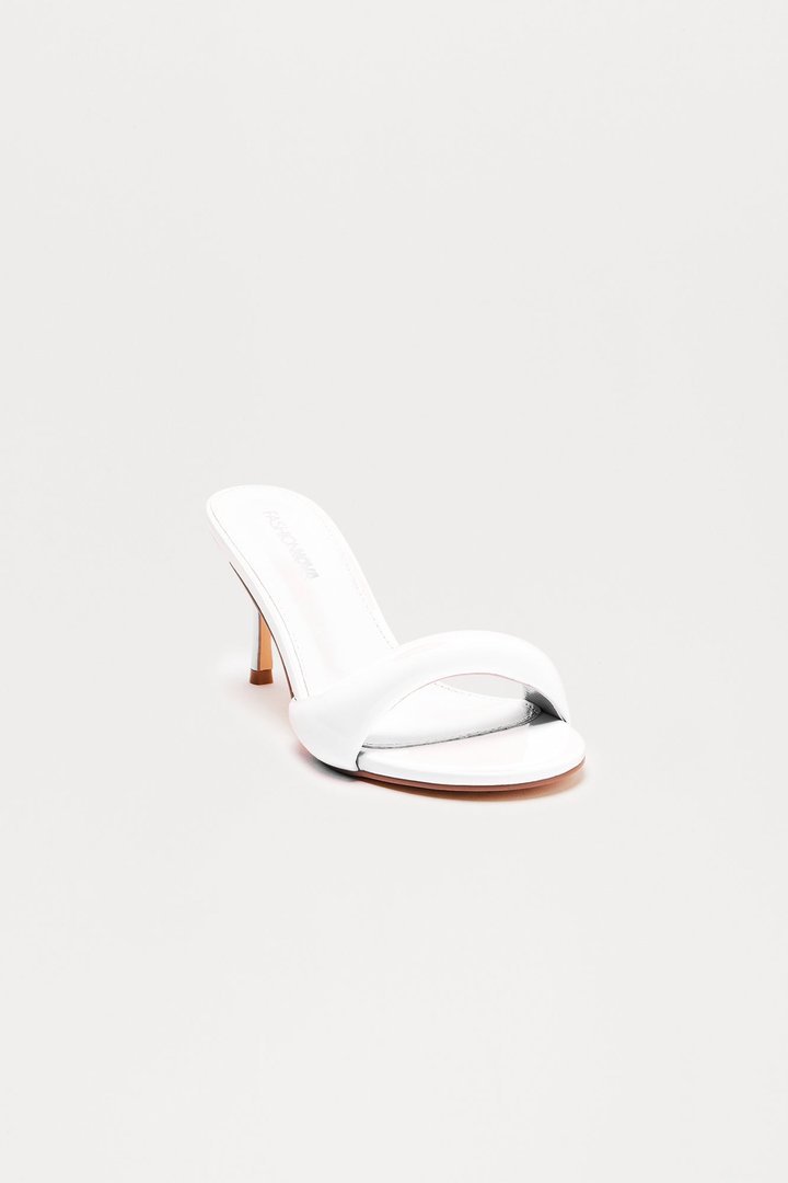 Calix Patent Mules - White