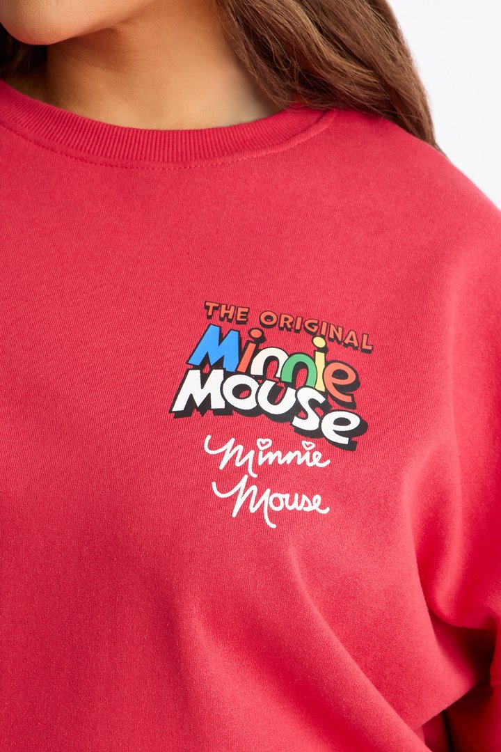 Minnie Mouse Fleece Pull Over Sweatshirt - Red