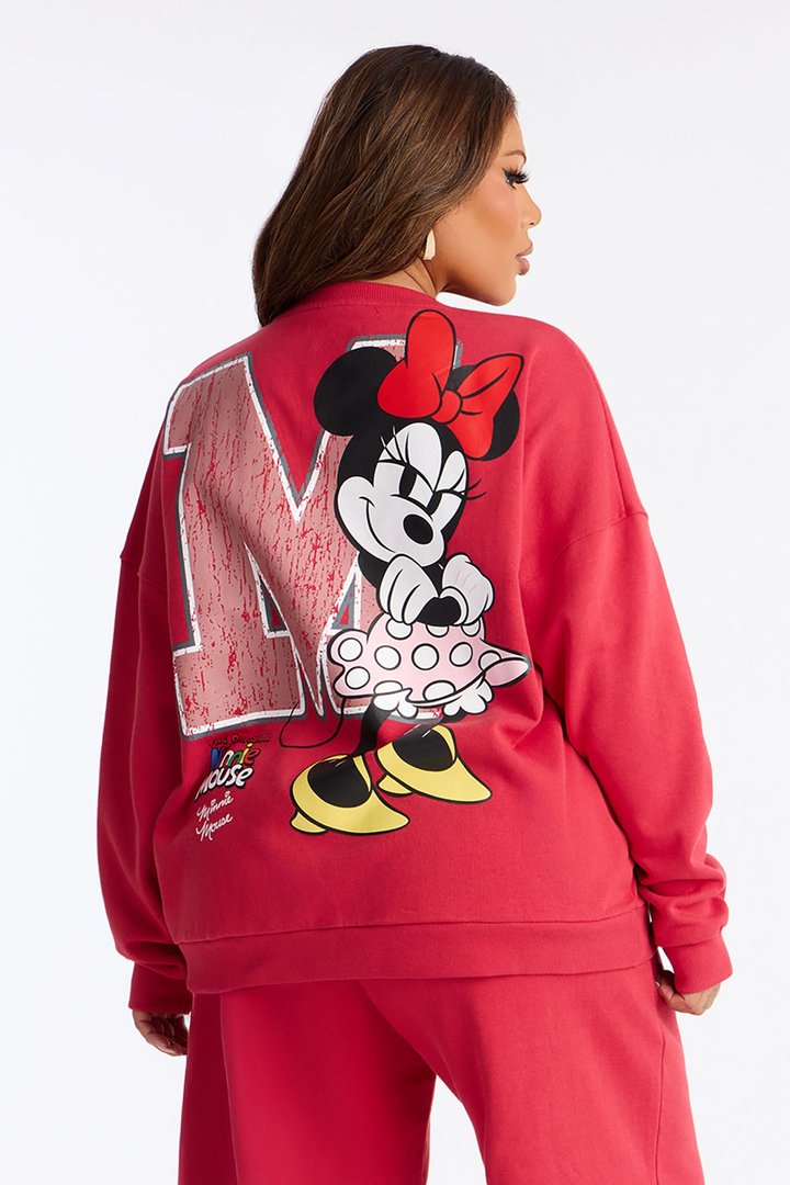Minnie Mouse Fleece Pull Over Sweatshirt - Red