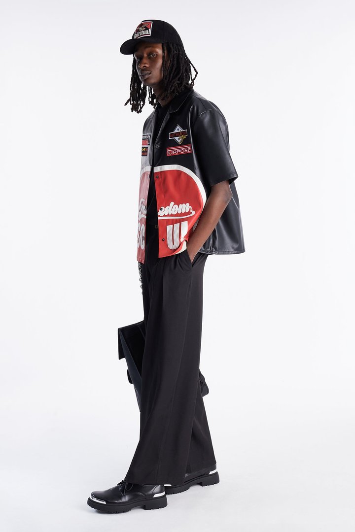 Freedom Soul Short Sleeve Cuban Shirt - Black
