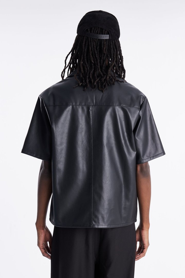 Freedom Soul Short Sleeve Cuban Shirt - Black