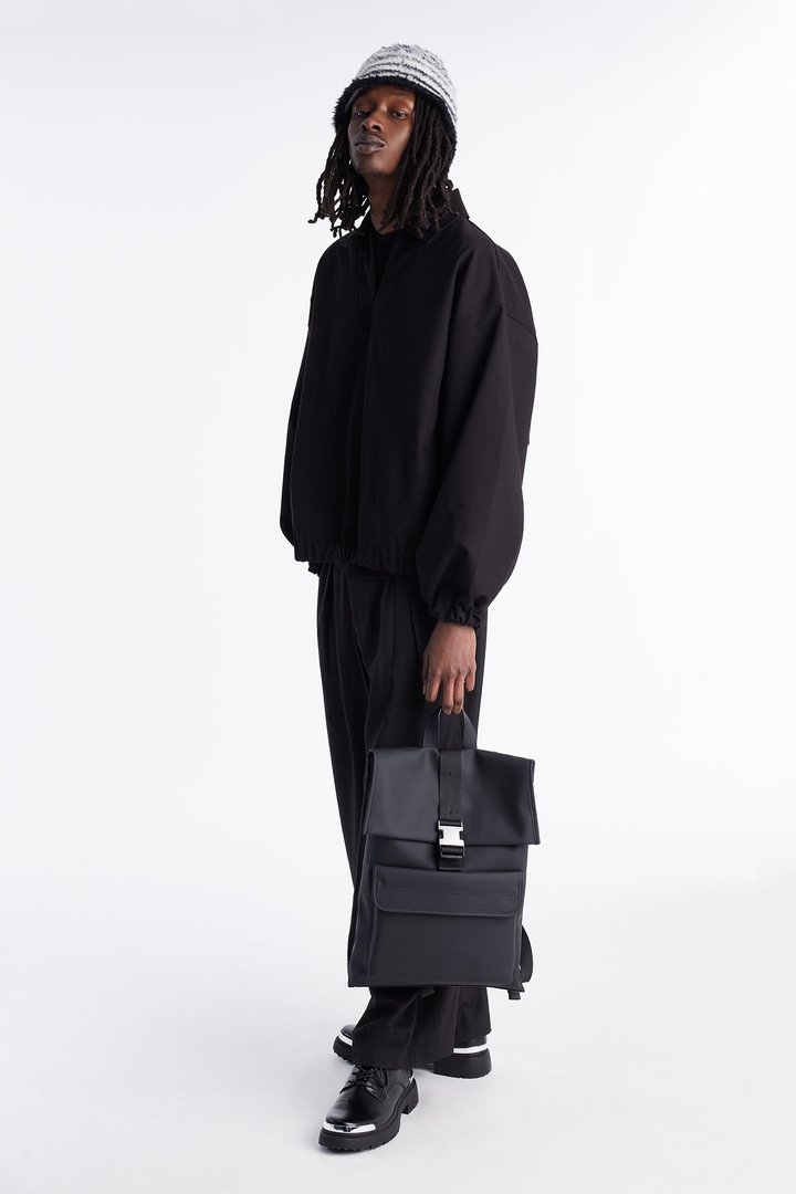 Relaxed Bold Flow Jacket - Black