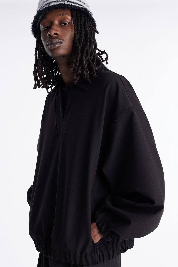 Relaxed Bold Flow Jacket - Black