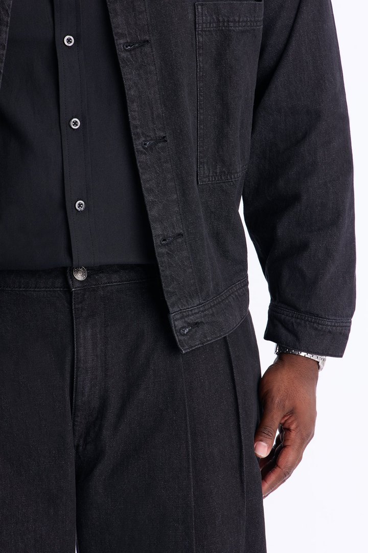 Barrel Aime Pleated Jean - Black Wash