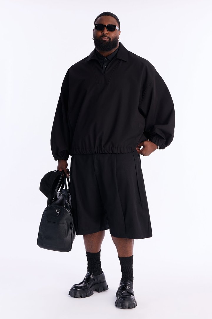 Relaxed Bold Flow Jacket - Black