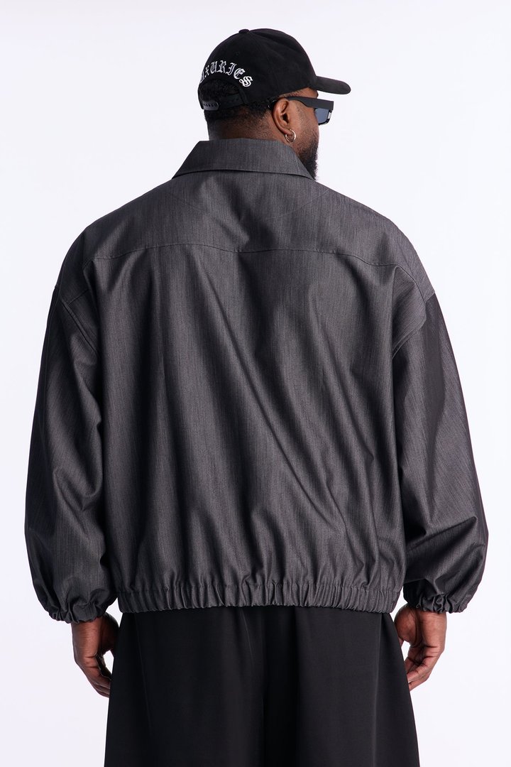 Relaxed Bold Flow Jacket - Charcoal