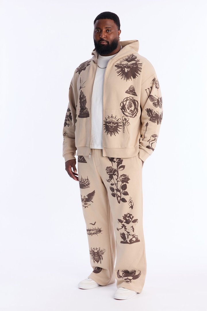 Rogue Culture Zip Up Hoodie - Taupe