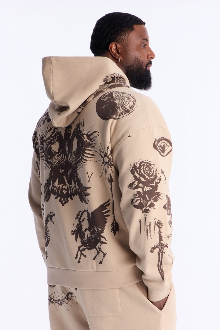 Rogue Culture Zip Up Hoodie - Taupe