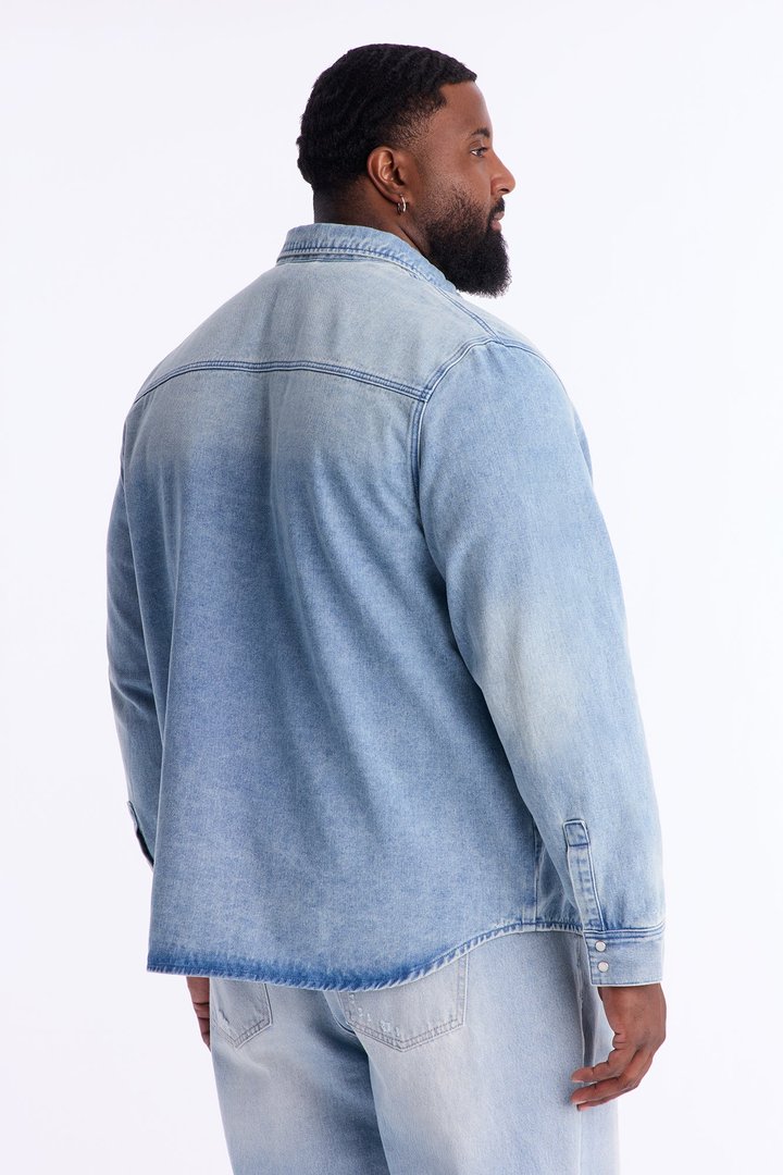 Rodeo Denim Button Up Shirt - Light Blue Wash