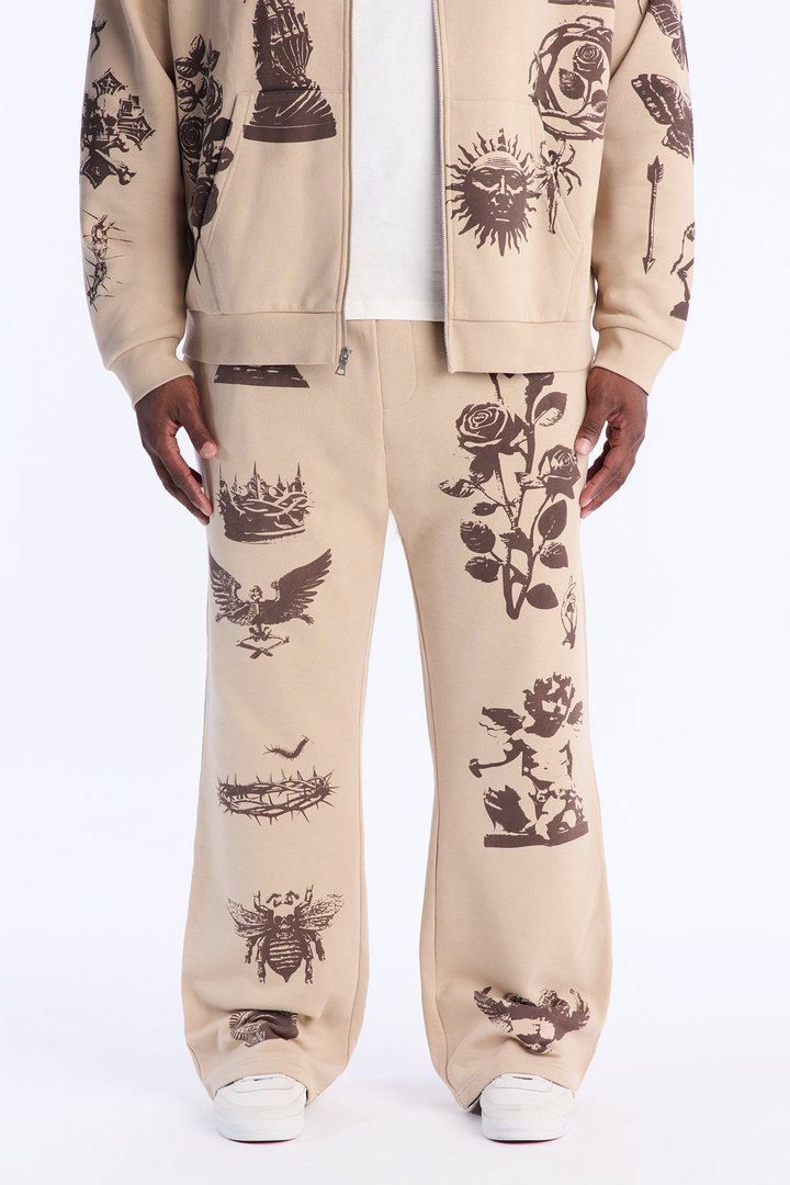 Rogue Culture Skinny Flare Sweatpants - Taupe