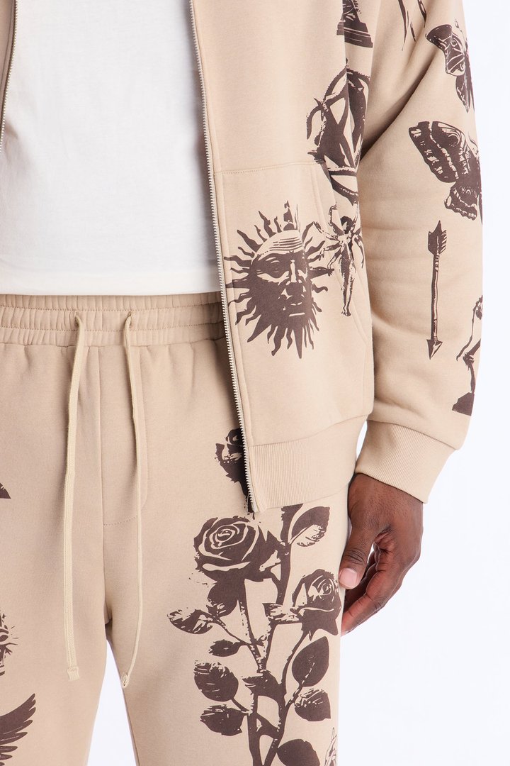 Rogue Culture Skinny Flare Sweatpants - Taupe