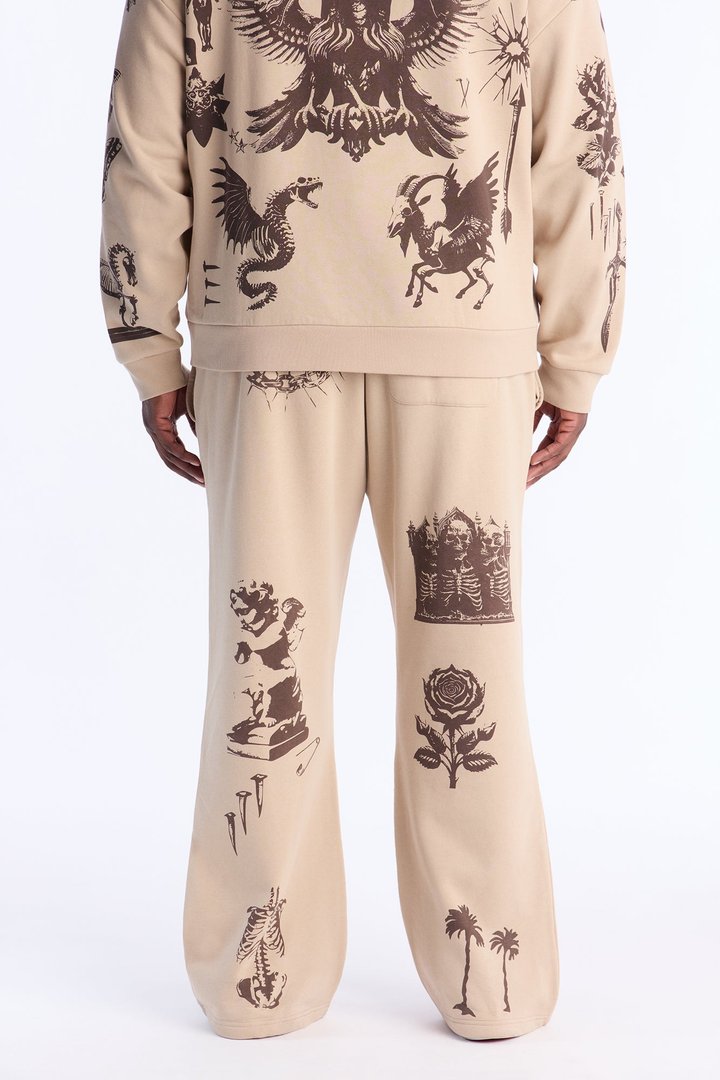 Rogue Culture Skinny Flare Sweatpants - Taupe