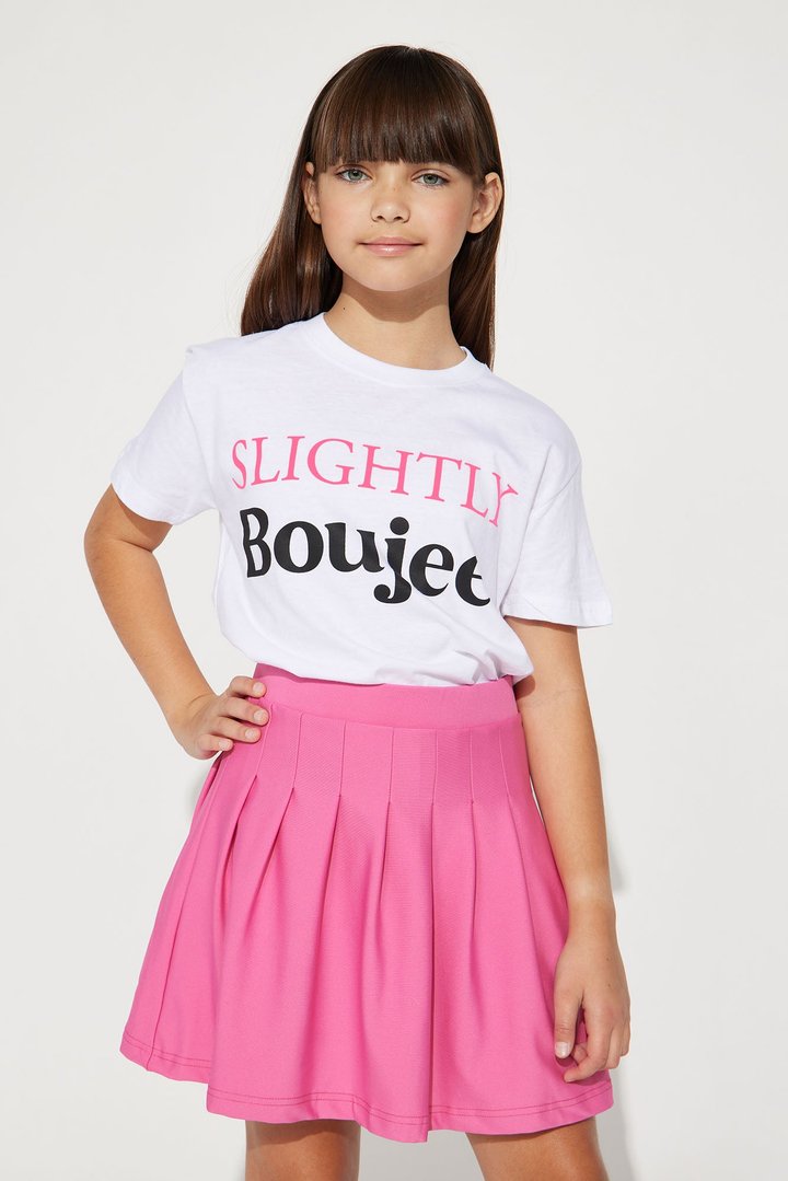 Mini Slightly Boujee Short Sleeve Tee - White
