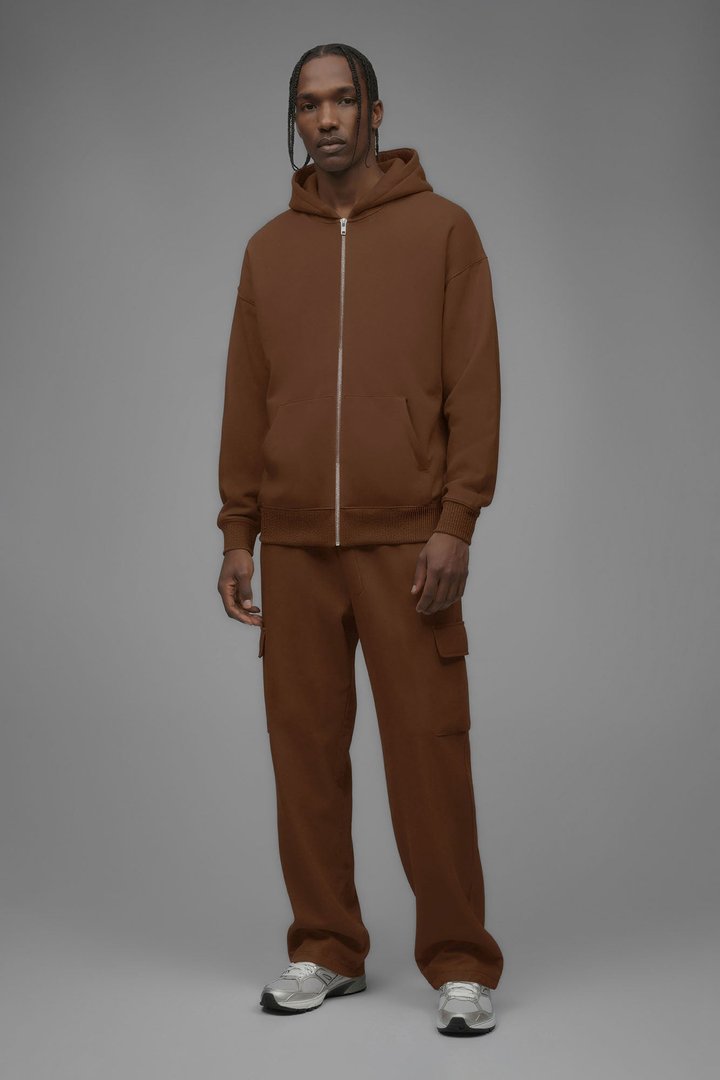410 Oversized Zip Hoodie - Chestnut