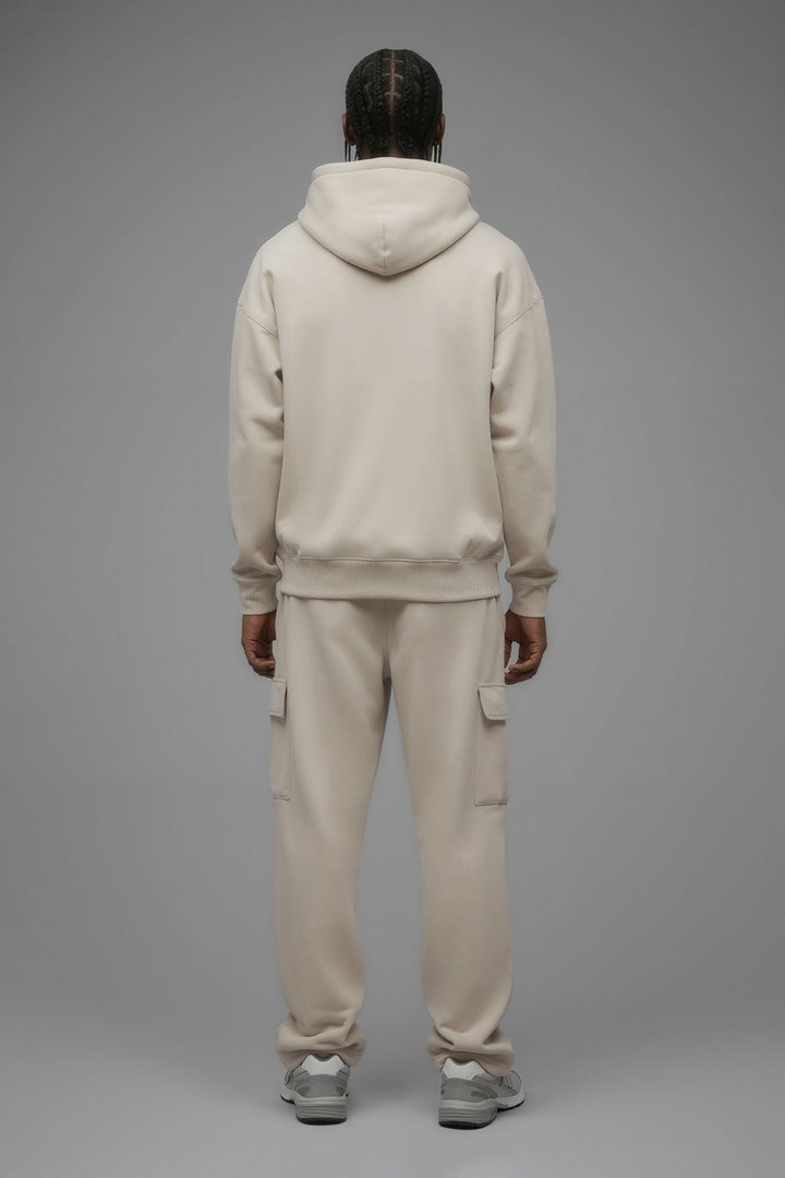 410 Oversized Zip Hoodie - Cream