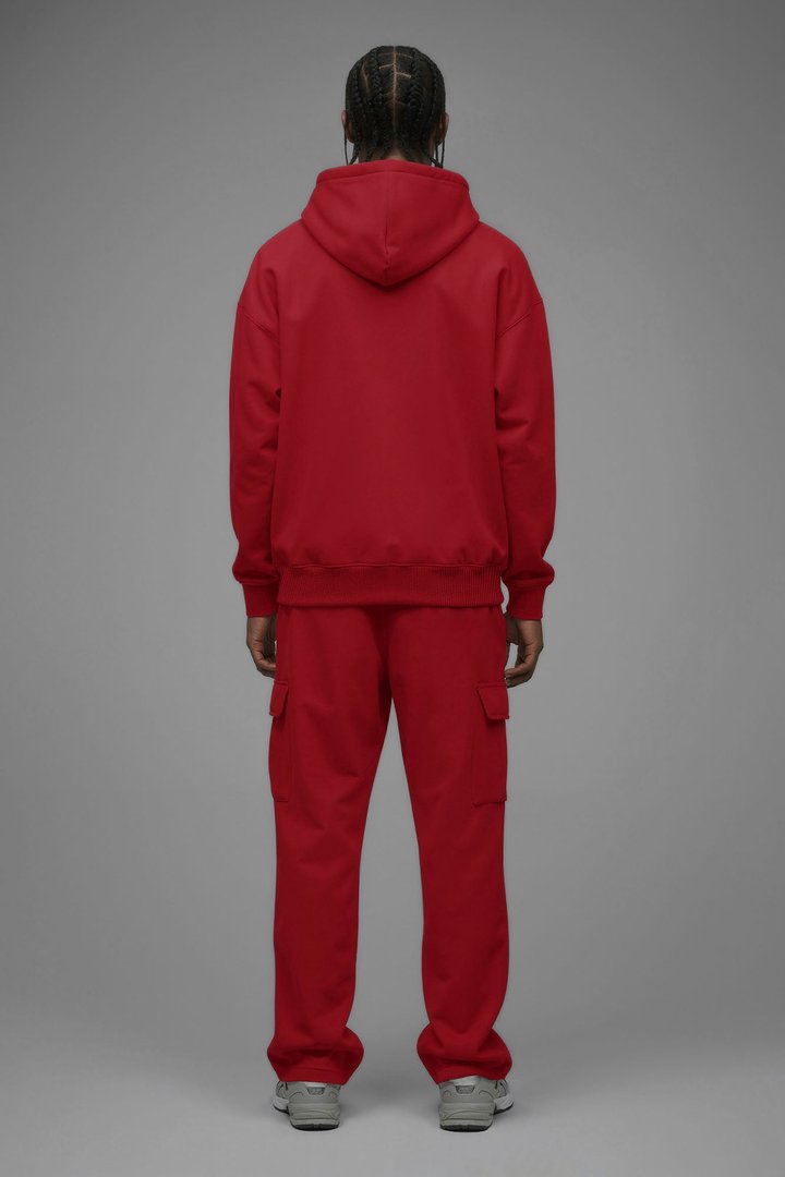 410 Oversized Zip Hoodie - Red