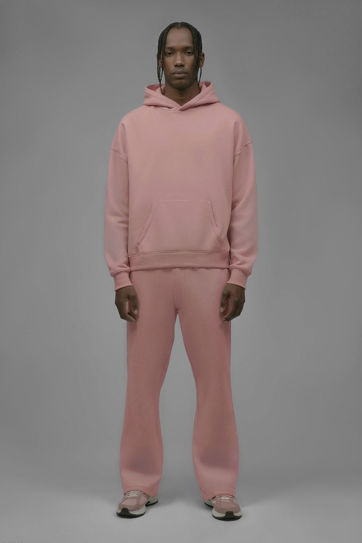 410 Oversized Cropped Hoodie - Pink