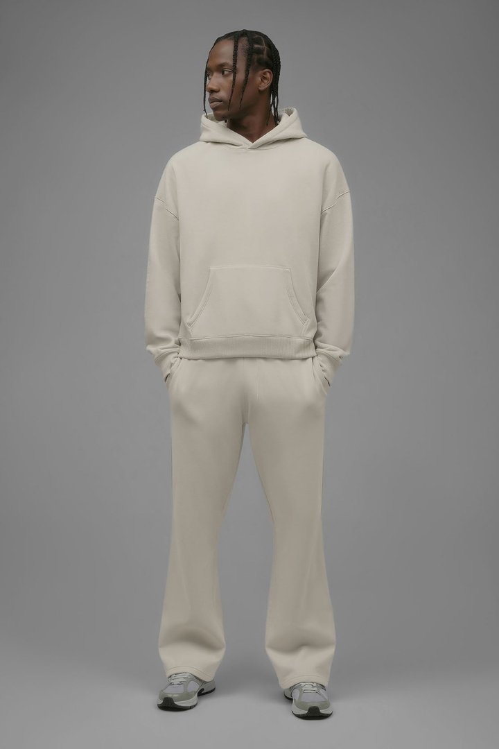 410 Oversized Cropped Hoodie - Cream