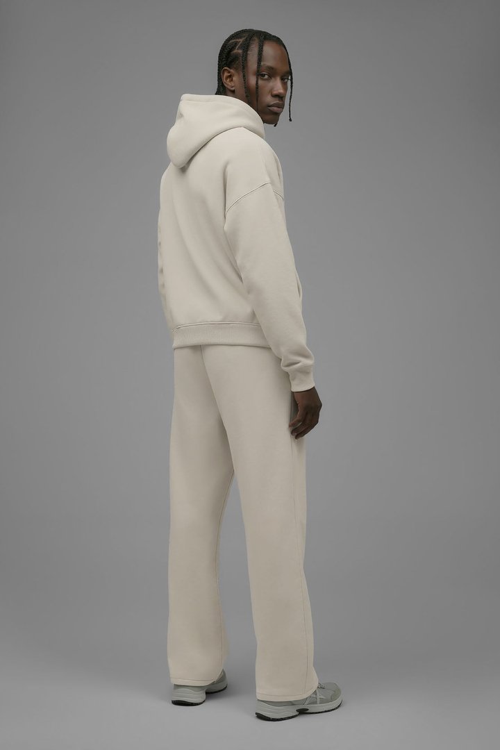 410 Oversized Cropped Hoodie - Cream