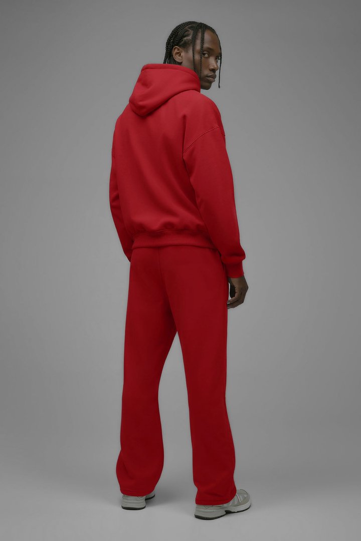 410 Oversized Cropped Hoodie - Red